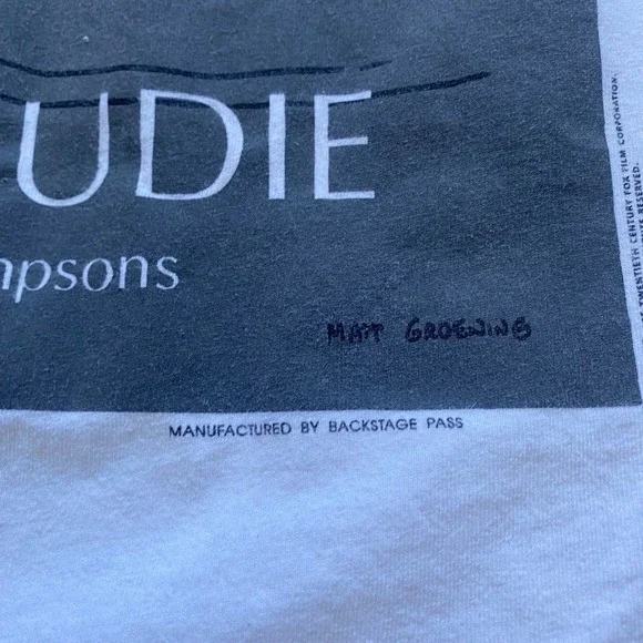 Vintage 1995 Simpsons Eternudie T Shirt Mens XL Hanes Heavyweight Bart Marge - Picture 5 of 8